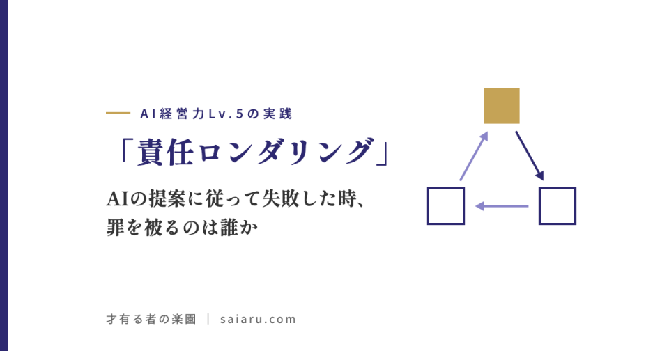 「責任ロンダリング」——AIの提案に従って失敗した時、罪を被るのは誰か